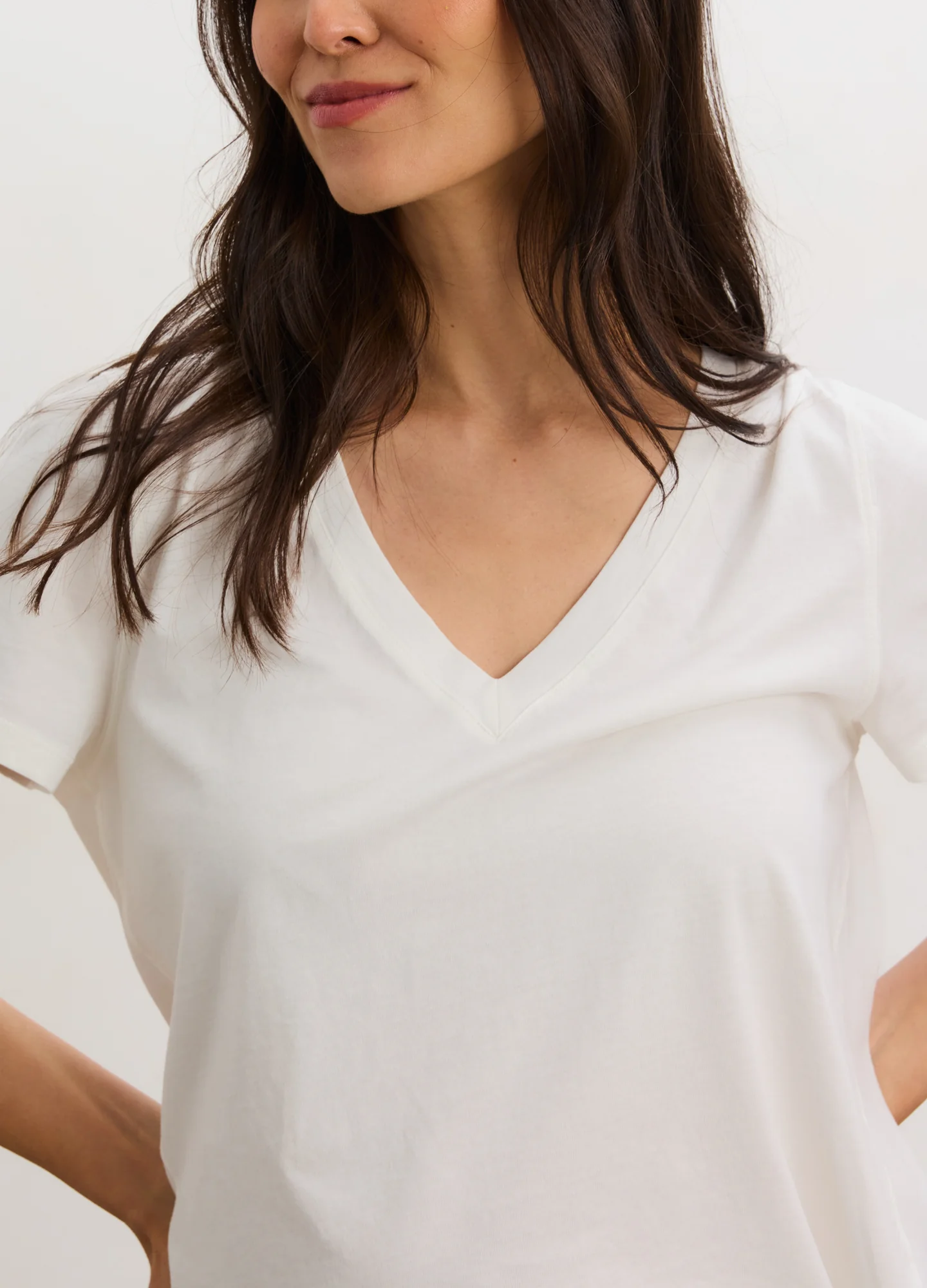 The Washed Cotton Vneck Tshirt