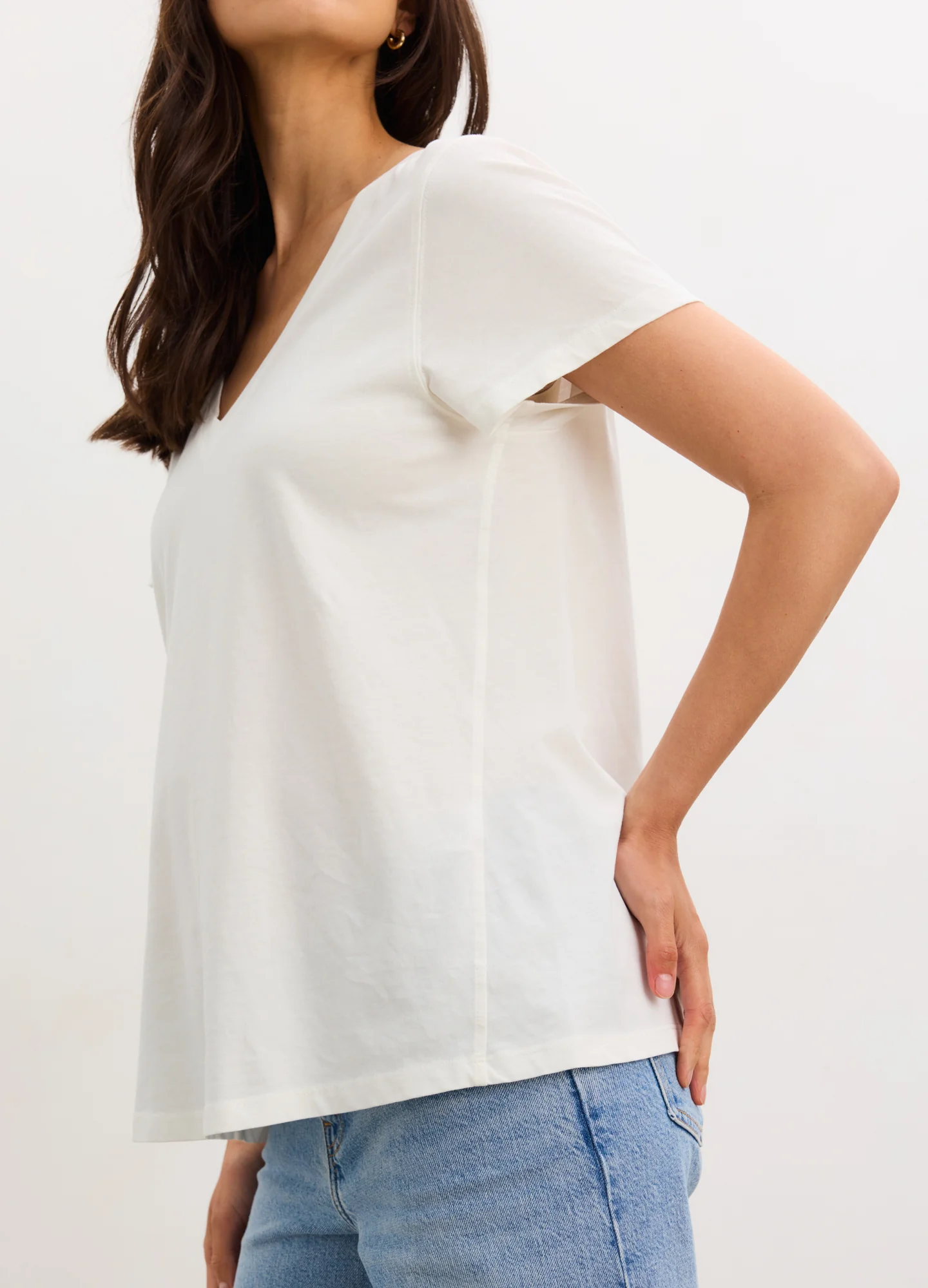 The Washed Cotton Vneck Tshirt