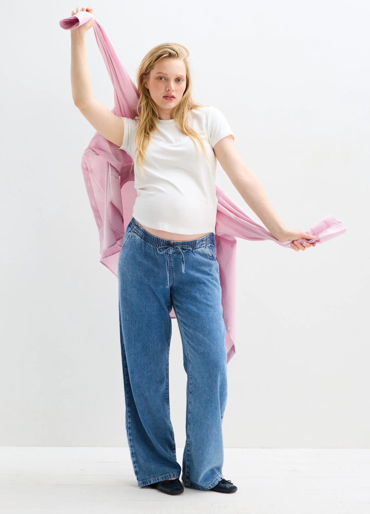 The Drapey Denim Wide Leg Pant