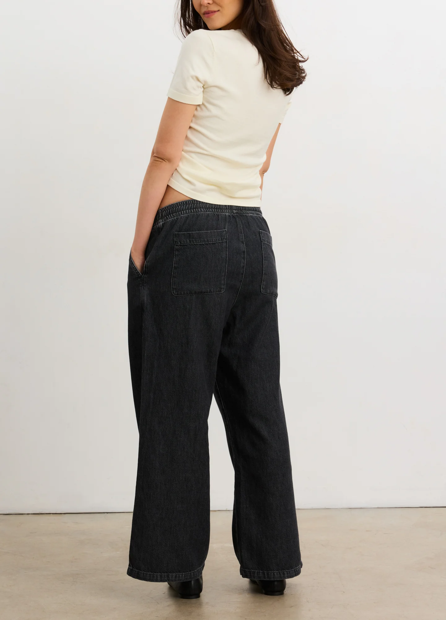 The Drapey Denim Wide Leg Pant