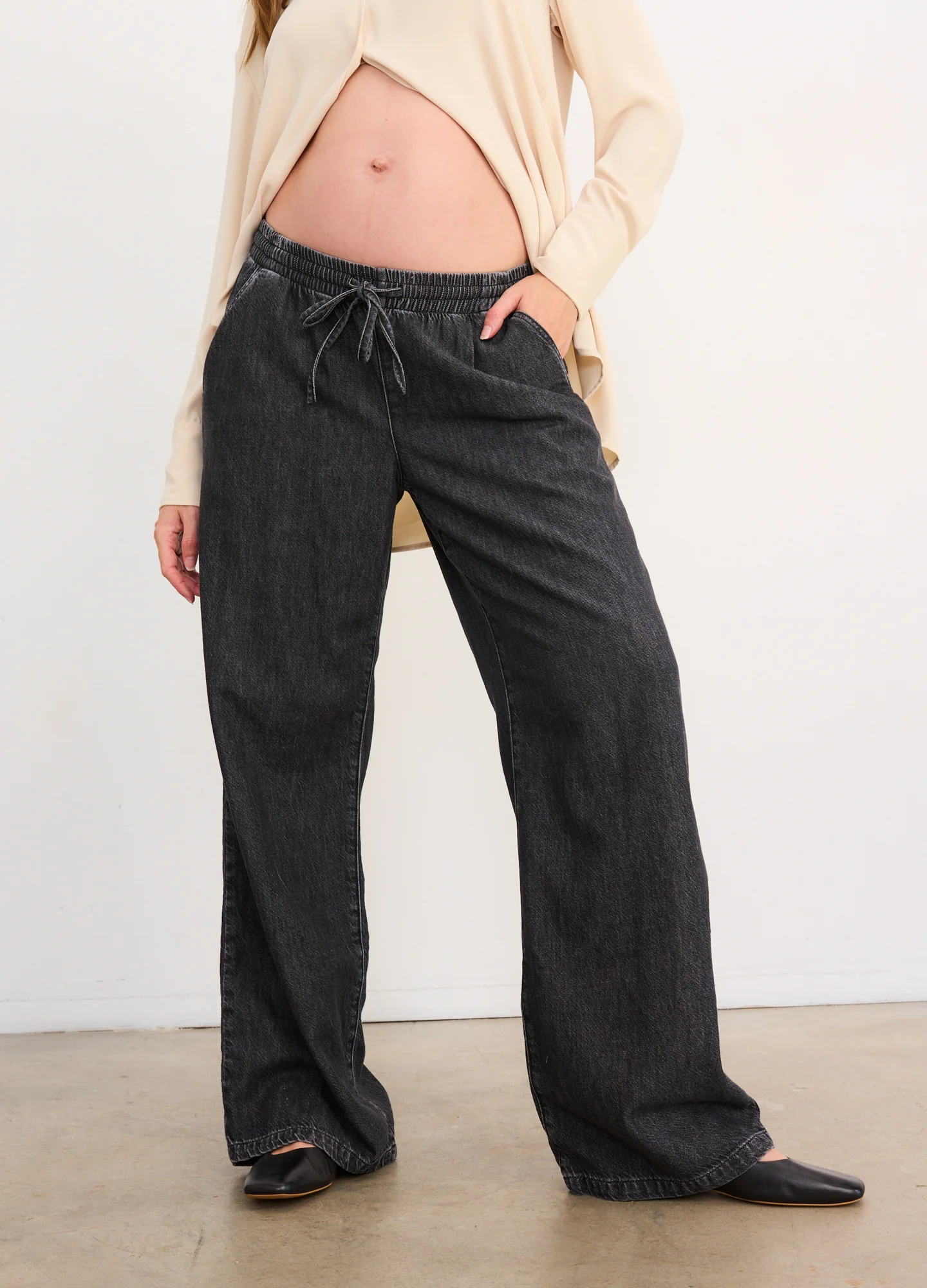 The Drapey Denim Wide Leg Pant