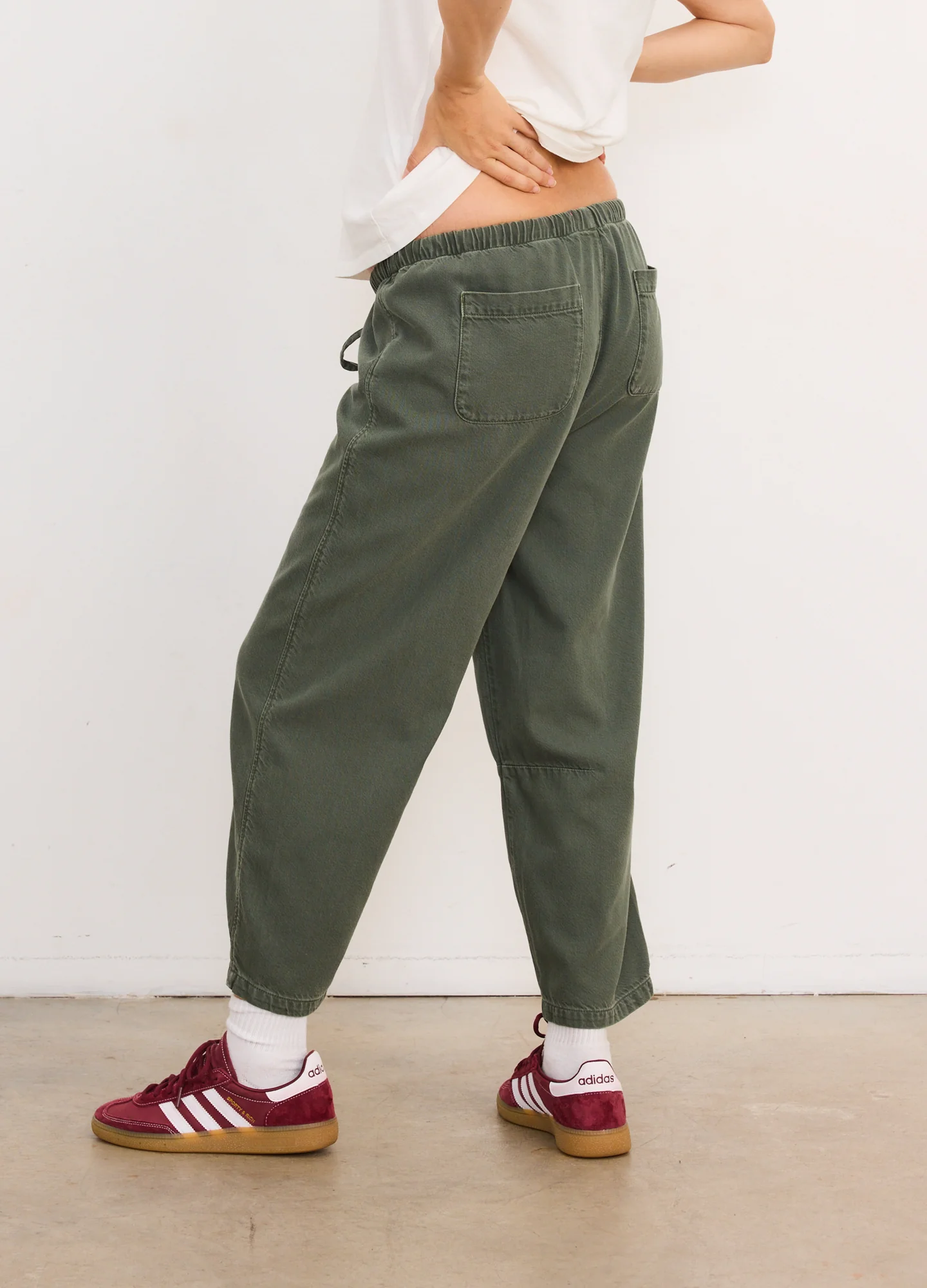 The Drapey Denim Barrel Pant