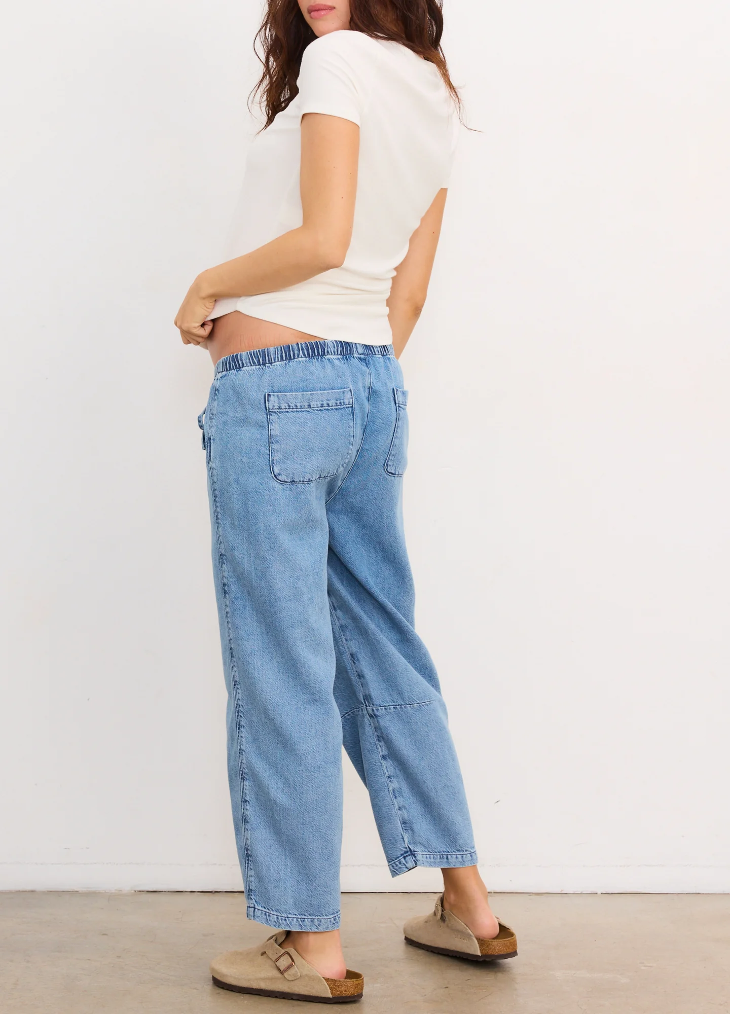 The Drapey Denim Barrel Pant