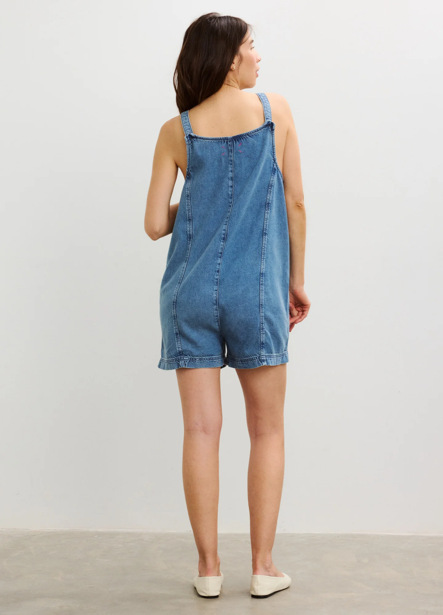 The Nora Denim Romper