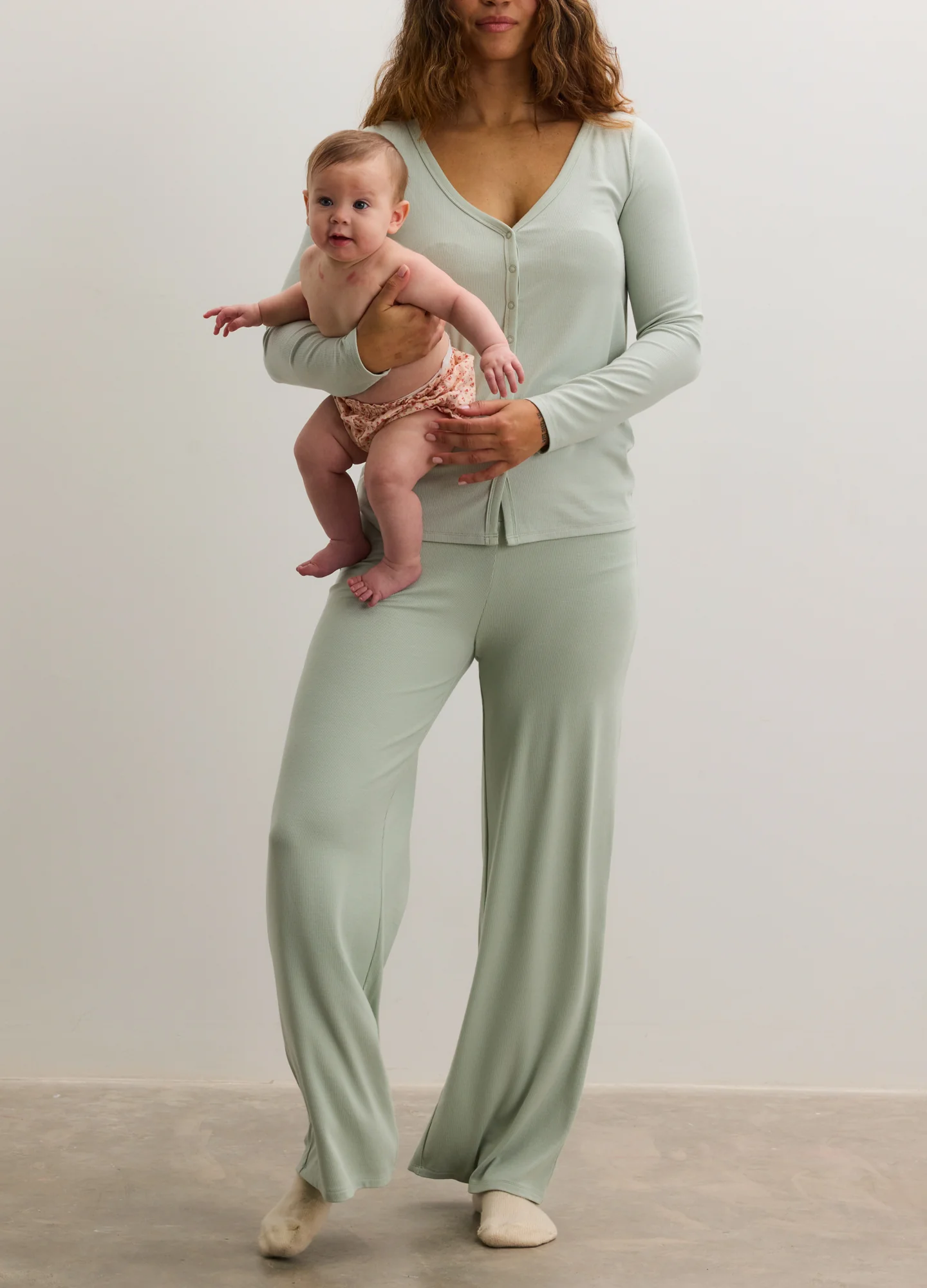 The Softest Rib Over Under Relaxed Pant