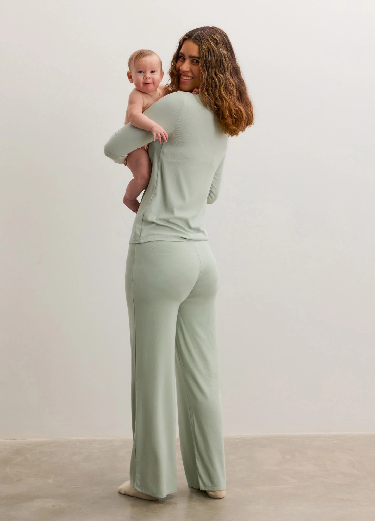 The Softest Rib Over Under Relaxed Pant